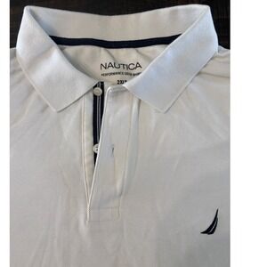 Nautica Mens Performance Deck Shirt White Short Sleeve Polo 2XLT Big & Tall